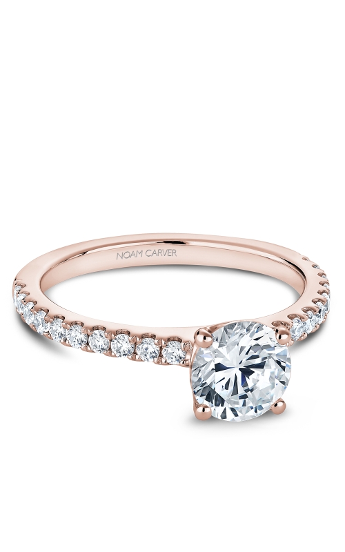 14kt Rose gold round solitaire