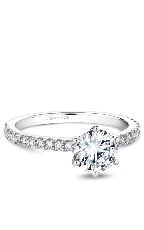 14kt White gold round solitaire