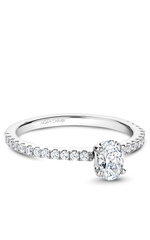 14kt White gold 0.50ct Oval solitaire